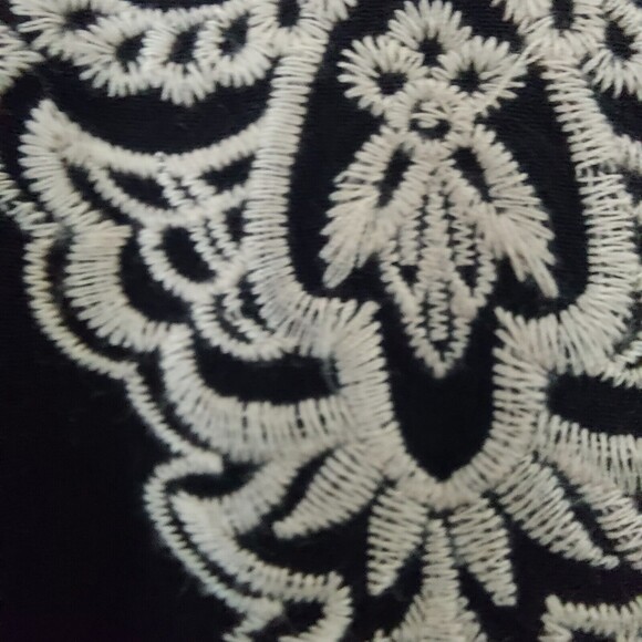 Lulus Medium Dress Black Embroidered Shift Short Sleeve - Picture 3 of 11